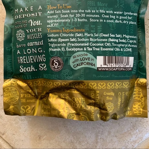 Soaptopia bath salt soak eucalyptus & tea tree - Picture 2 of 2